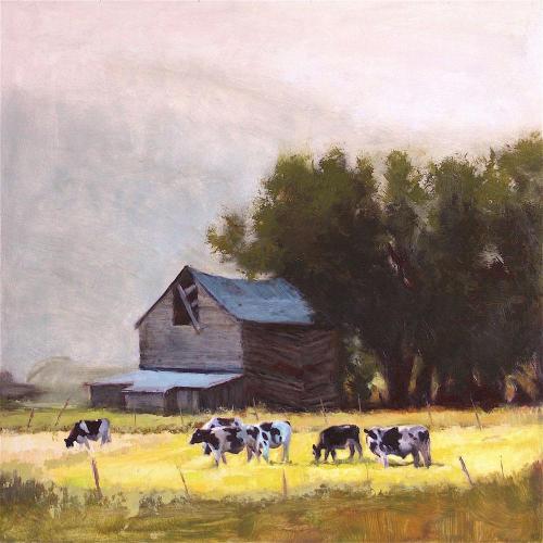 Jan Perkins barn with cows